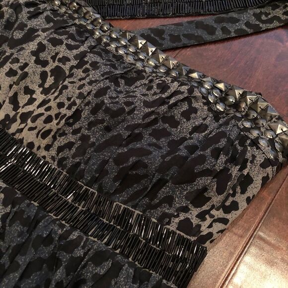 Cheetah print multi shoulder chiffon dress - Picture 5 of 13